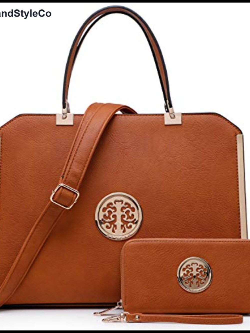 Dasein Vegan Leather Satchel Handbag with Wallet Large Work Tote